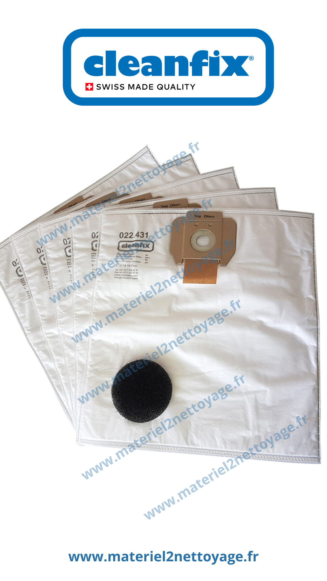 Sacs aspirateur microfibre CLEANFIX S10 & S10+ (Lot de 10)